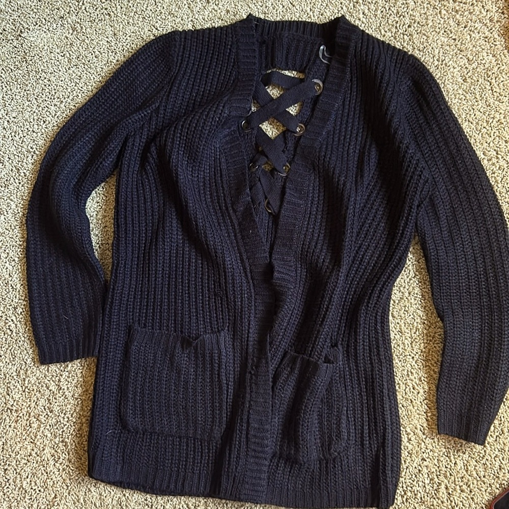 Black cardigan